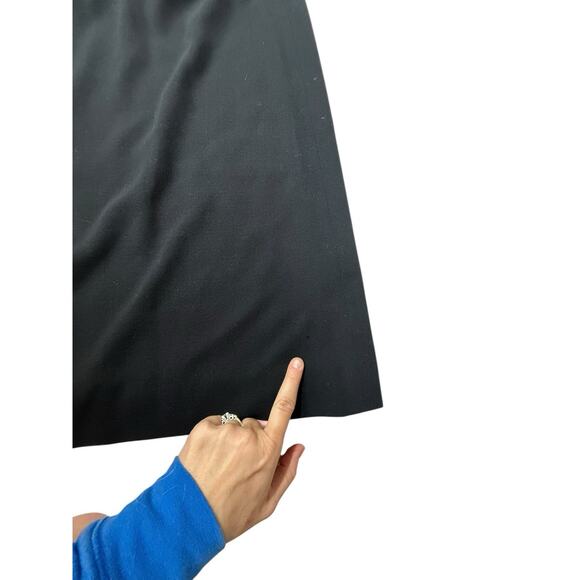 Vintage Chanel 1999 Black Wool Skirt CC Logo Waist Classic Midi Pencil 34 ITALY - Picture 6 of 9